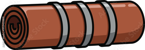 Rolled up sleeping bag with straps camping equipment for outdoor adventures and travel sleeping gear accessory