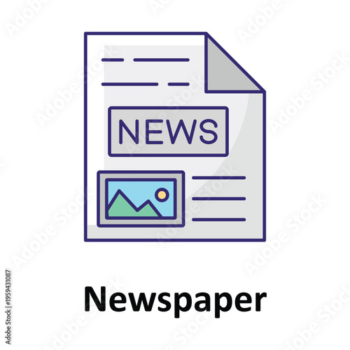 Newspaper Vector icon which can easily modify or edit