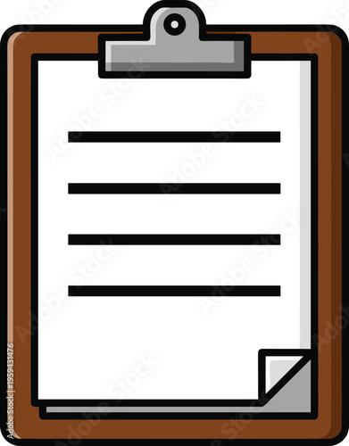 Clipboard with a paper and pen for notes and important information
