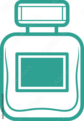 Perfume bottle outline icon representing luxury fragrance cosmetic product beauty accessory and glass flacon