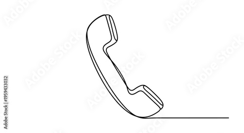 A single black line outlines a classic phone receiver, disconnected