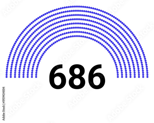 Hemicycle 686 seats - 8 rows