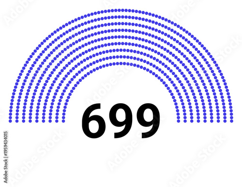 Hemicycle 699 seats - 8 rows
