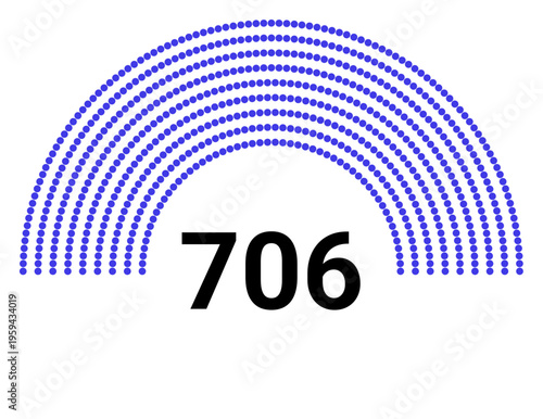 Hemicycle 706 seats - 8 rows