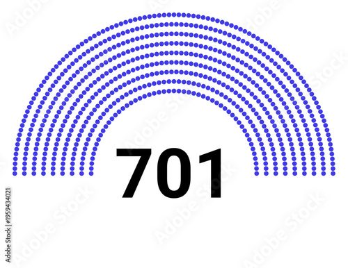 Hemicycle 701 seats - 8 rows