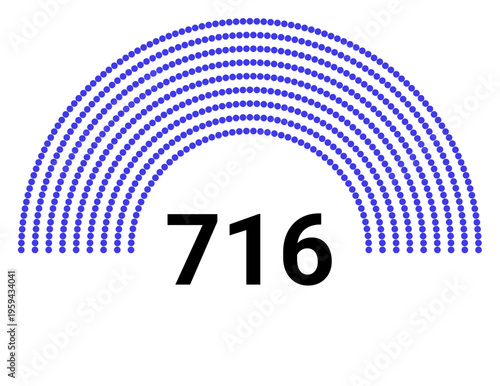 Hemicycle 716 seats - 8 rows