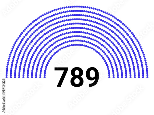Hemicycle 789 seats - 8 rows