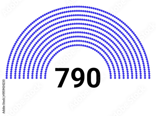 Hemicycle 790 seats - 8 rows