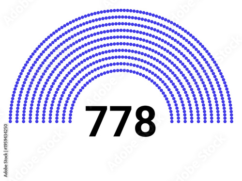 Hemicycle 778 seats - 8 rows