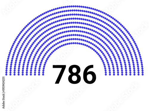 Hemicycle 786 seats - 8 rows
