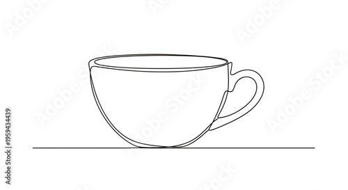 Simple line drawing of a coffee cup on a saucer