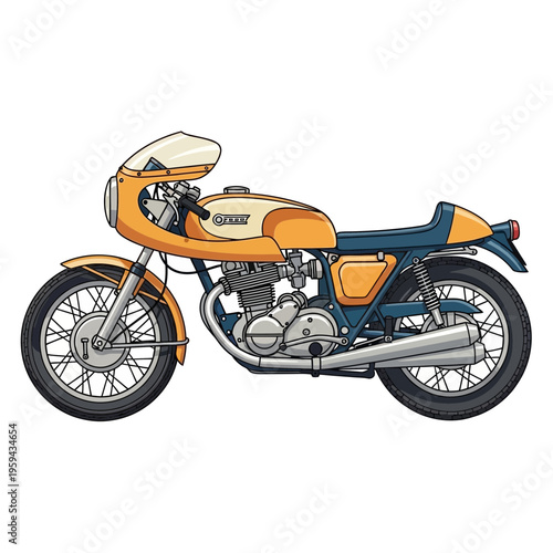 Retro Cafe Racer Motorcycle