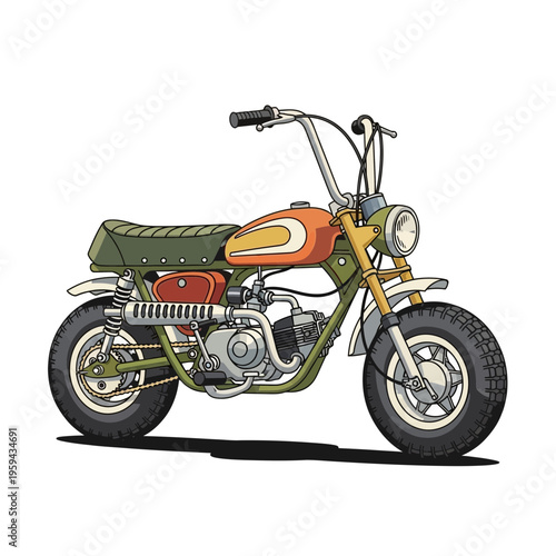 Retro Mini Bike Illustration