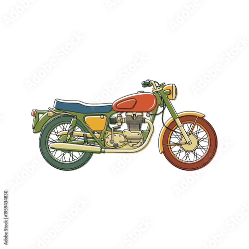 Retro Motorcycle Illustration