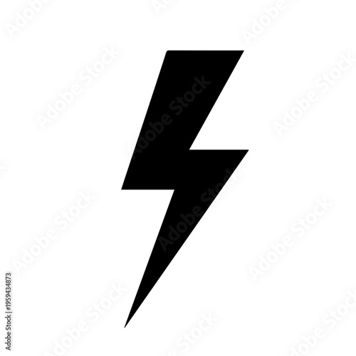 Free Download Dynamic black lightning bolt icon, a powerful graphic symbol of electricity, energy, speed, and storm, perfect for various design applications requiring a clear, impactful visual representation - GFXLoad