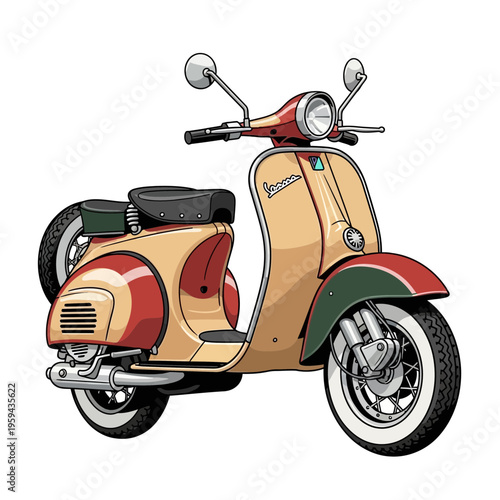 Vintage Scooter Illustration