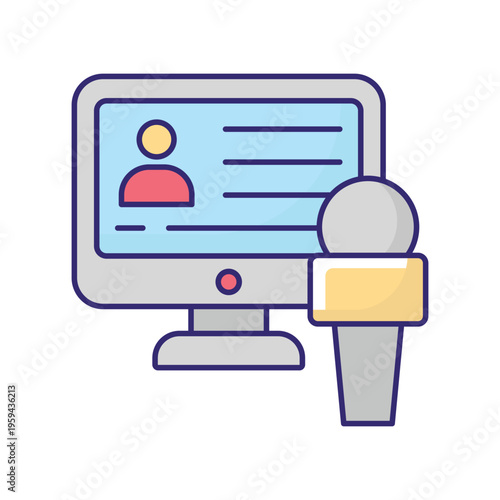  News Desk Vector icon which can easily modify or edit