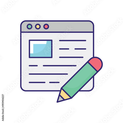 Blog Edit Vector icon which can easily modify or edit