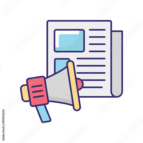 Press Release Vector icon which can easily modify or edit