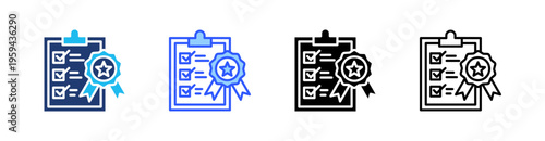 Quality Control Multi Style Icon Set Vector 