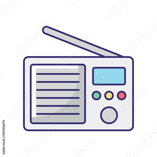 Radio Receiver Vector icon which can easily modify or edit