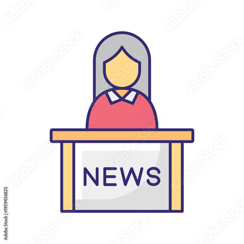 News Podium Vector icon which can easily modify or edit