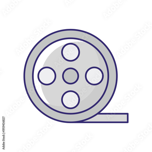 Film Reel Vector icon which can easily modify or edit