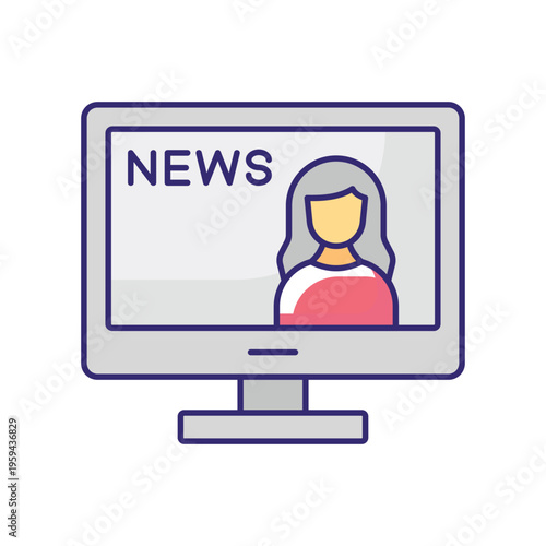 TV News Vector icon which can easily modify or edit