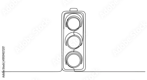 Simple line drawing of a vertical traffic signal with three circles