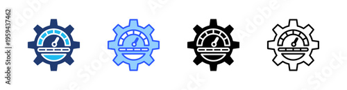 Optimization Multi Style Icon Set Vector 