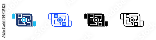Methodology Multi Style Icon Set Vector 