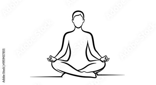 Stylized outline of a person meditating in a seated cross-legged pose (1)