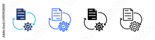 Process Multi Style Icon Set Vector 