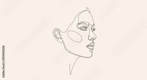 Minimalist line art portrait of a woman's profile