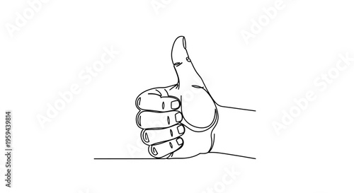 Minimalist illustration of a hand giving a thumbs up gesture