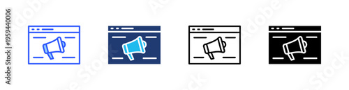 Online Marketing Multi Style Icon Set Vector 