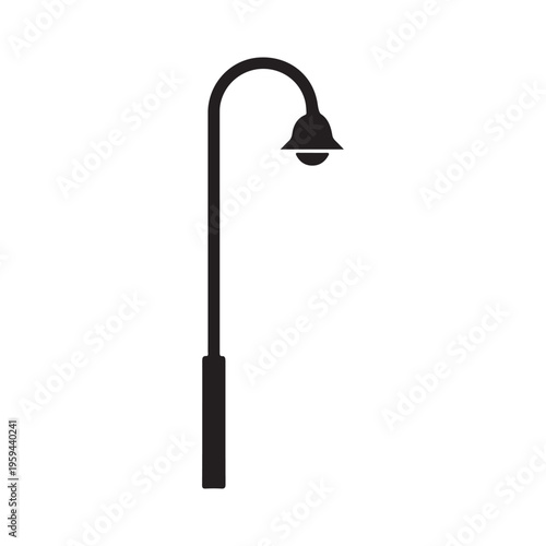Street Lamp Icon Minimal Outdoor Lighting Pole Silhouette Illustration