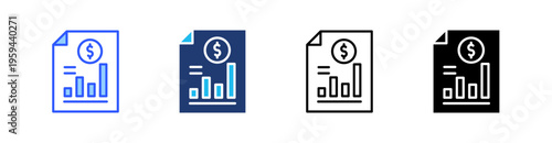 Finance Multi Style Icon Set Vector 