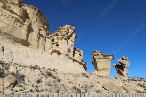 Las Gredas de Bolnuevo, also called Ciudad Encantada, eroded sandstone formations