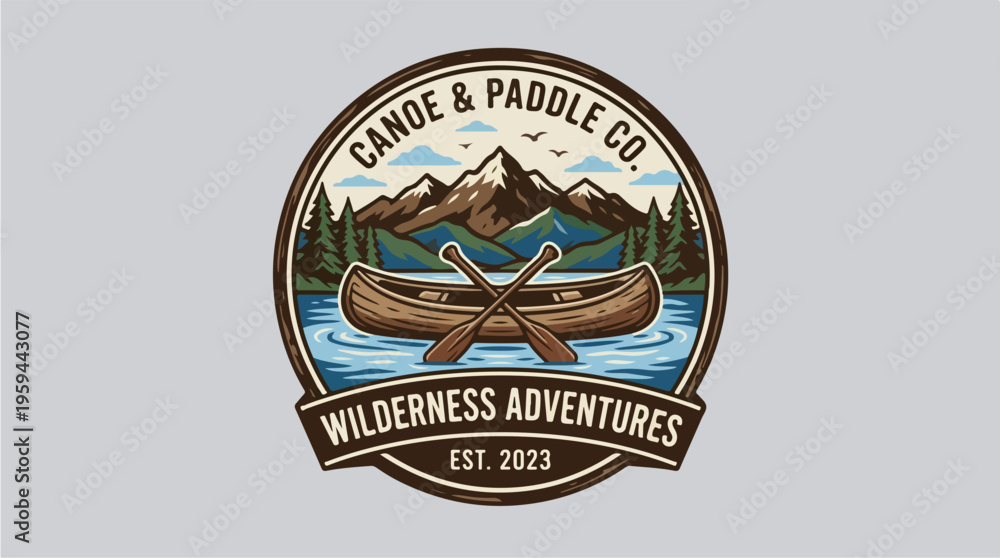 Obraz premium Canoe Paddle Company Logo Design.