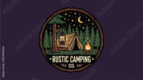 Camping Wilderness Adventure Outdoor Logo.