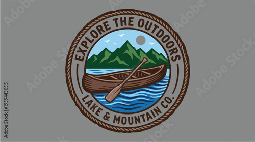 Canoe Mountain Lake Emblem Logo.
