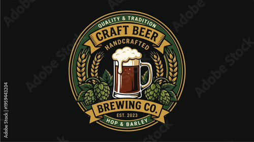 Craft Beer Brewing Company Logo.