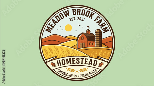 Farm Homestead Logo Illustration.