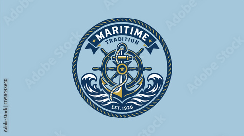Maritime Anchor Emblem Design.