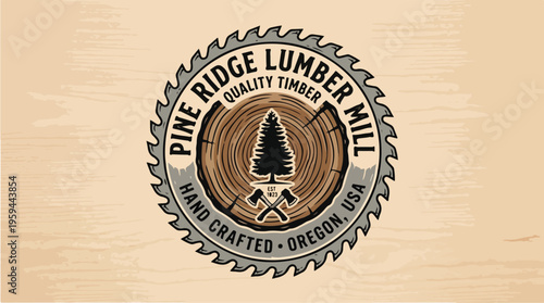 Pine Ridge Lumber Mill Logo.