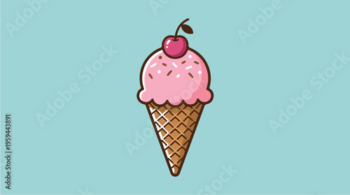 Pink Ice Cream Cone Dessert.