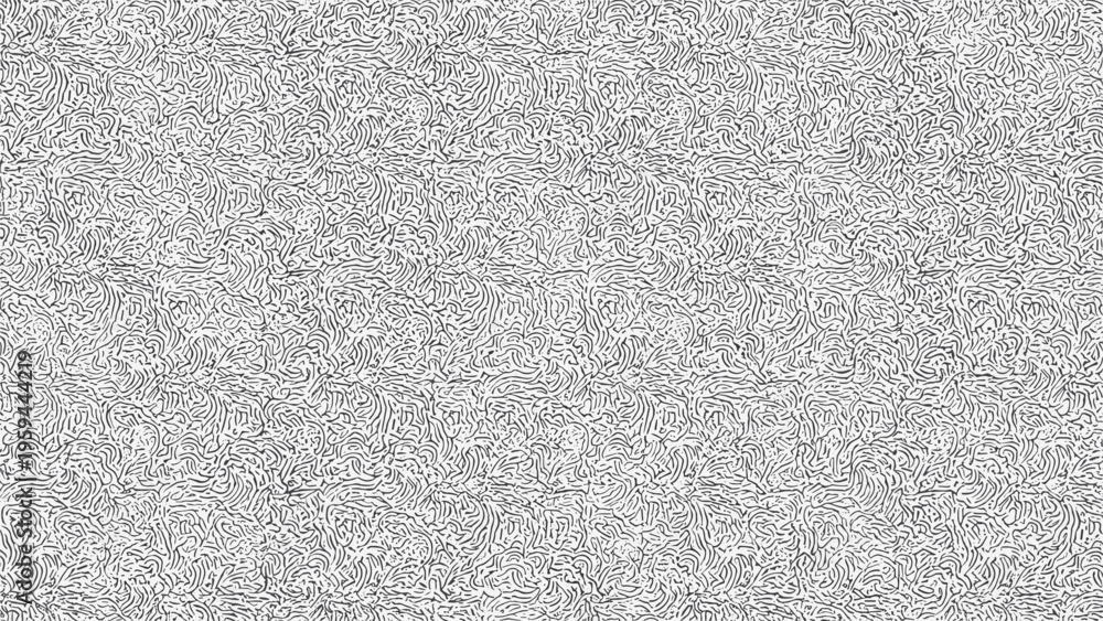 Fototapeta premium Intricate and complex abstract pattern consists of thousands of tiny black swirls on a clean white background.