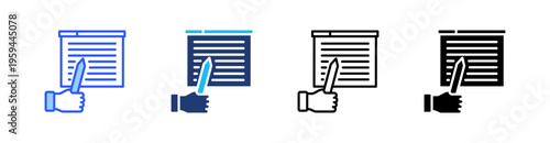 Teach Multi Style Icon Set Vector 