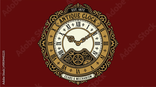 Vintage Antique Clock Face.